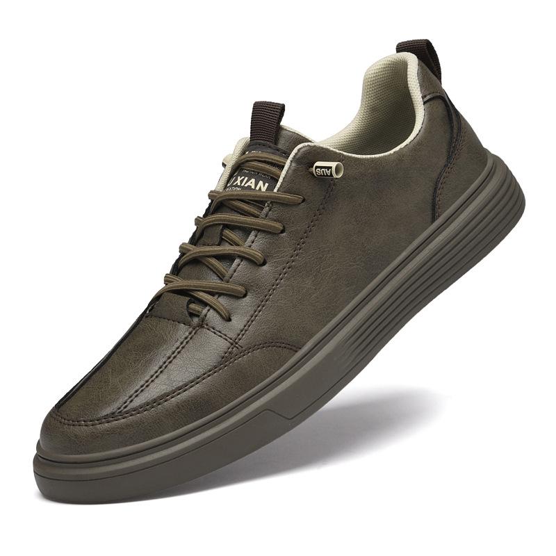 Men's shoes 2025 summer new men's leather surface waterproof casual shoes soft sole retro fashion non-slip wear-resistant board shoes tide