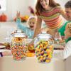 2 x 2200 ml glass candy cookie jars with airtight lids, decorative pharmacist jars, buffet containers for kitchen counters, clear food storage
