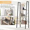 Ladder Shelf, Bookshelf, 4-Tier Industrial Storage Rack for Living Room, Bedroom, Kitchen, Oak and Black