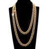Iced Out Diamond Men 18k Solid Real Gold Plated Crystal Miami Cuban Link Chain Necklace