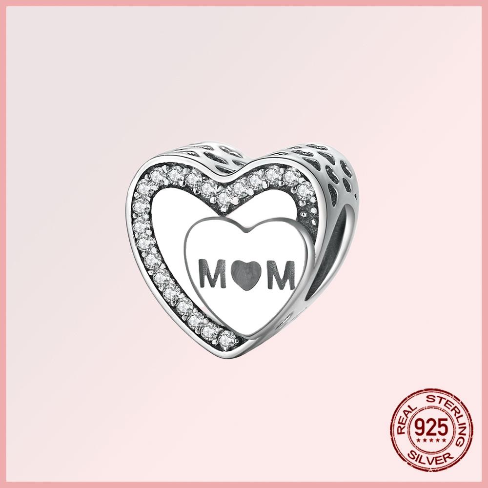 Funkelnde Familie Herz Engelsflügel Pavé Kupfer Anhänger Charms Passen Original Armband Perlen Schmuck Geschenk DIY