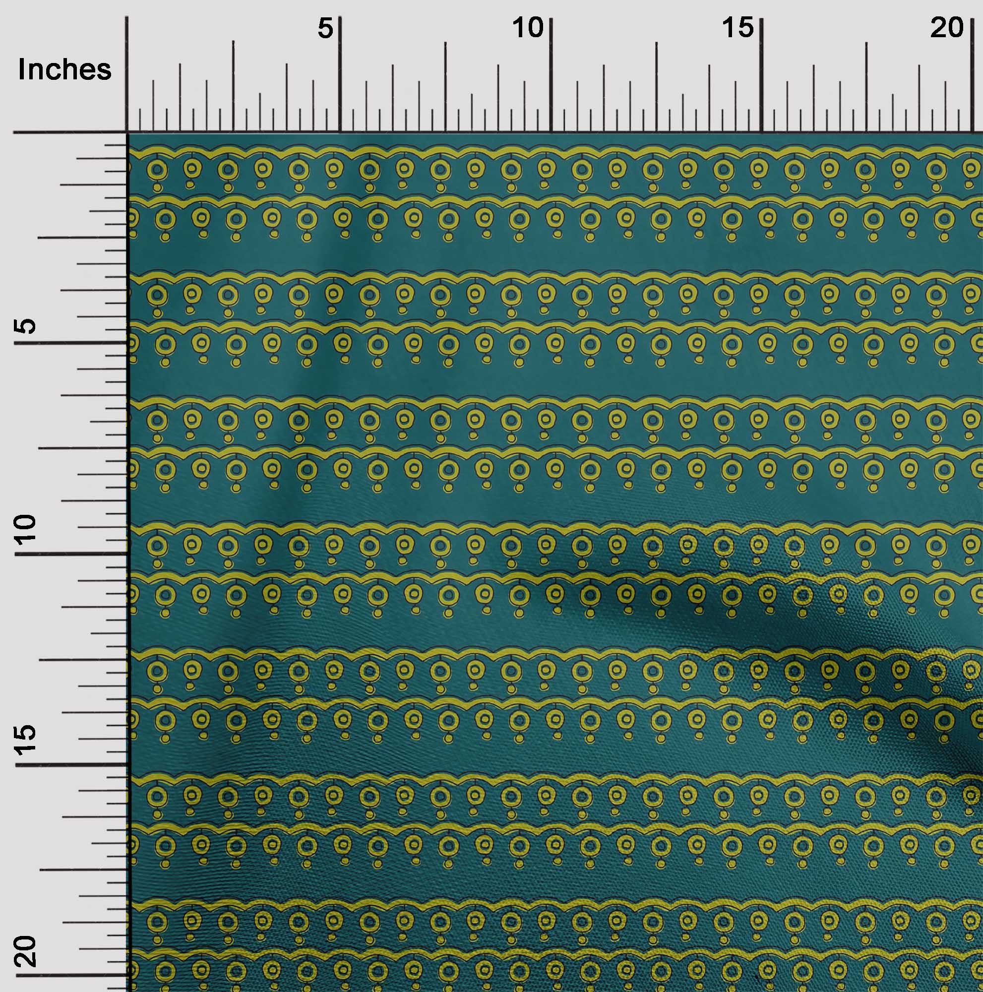 

OneOone Cotton Flex Fabric Circle Block Decor Fabric Printed BTY 40 дюймів 42 Inch - Viscose Chiffon зелений