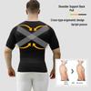 Men's Tummy Control Body Shaper Corset with Bust Support and Short Sleeves - DT02.