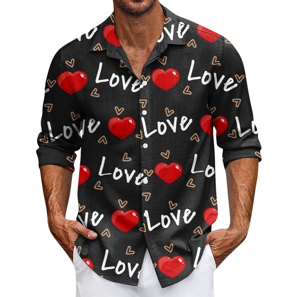 Men's Casual Button-Down Long-Sleeve Shirt