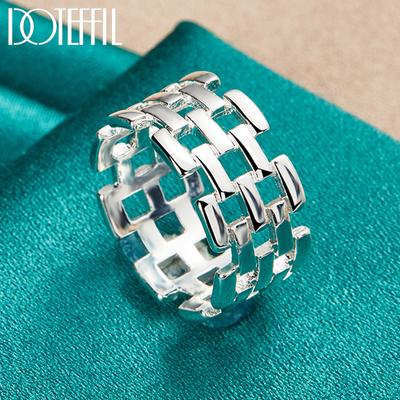 Anello vuoto in argento sterling 925, gioielli da sposa alla moda