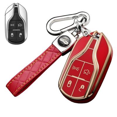 [SANRILY] Smart Key Hülle, Schlüsselhalter, Schlüsselabdeckung, Schlüsselschutz, Für Maserati, Ghibli, Levante, Levante, Quattroporte, etc., rot