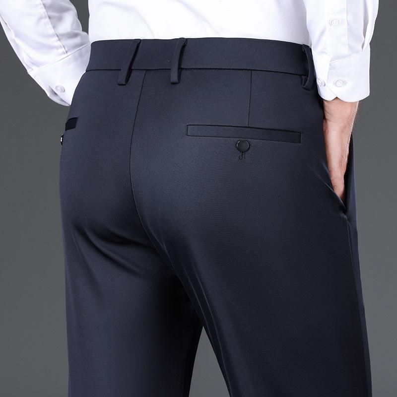 2024 Spring And Autumn New High End Business Casual Pants Men'S Elastic Straight Tube Loose Western Pants Long Pants