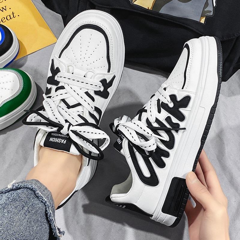 

Модные белые туфли для мужчин, плоские кроссовки, модные повседневные туфли на шнуровке для мужчин 2024 года, новые повседневные туфли для досок Zapatillas Hombre 2024 39 чёрный