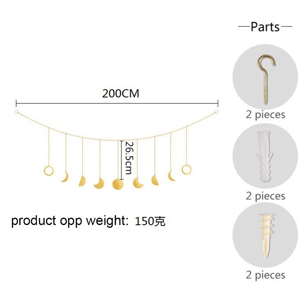 Moon Shining Phase Garland Decoration Chains Gold Wall Hanging Ornaments Convenient Apartment Background Wall Decoration