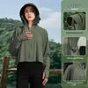 Women's Summer 2024 UV Protection Ice Silk Cycling Cardigan – Black Glue Original Yarn, Lightweight, and Breathable.
