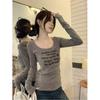 Women's Retro Slim Fit U-Neck Long Sleeve T-Shirt - Early Spring Base Layer