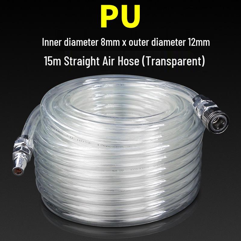 High-Pressure PU Air Hose with Quick Connect - 5*8/10*6.5/12*8, Pneumatic Air Compressor and Pump Compatible