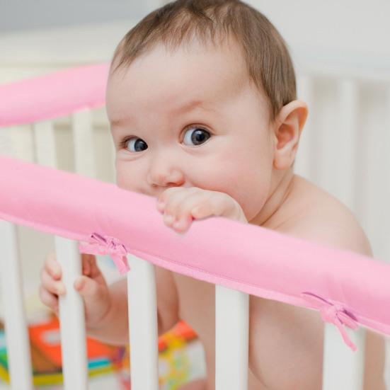 3Pcs Bumper Strip Crib Edge Protector Thick Padding for Baby Head And Teeth Protection Soft Baby Crib Teething Rail Guard Cover Baby Nursery Bedding