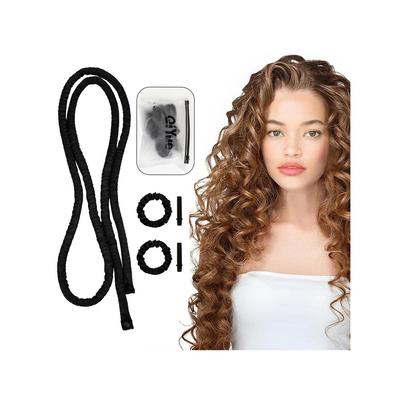 Diadema rizadora sin calor, rizadores de cinta de seda sin calor para rizos para dormir durante la noche, kit de peinado con pinzas para el cabello y coletero