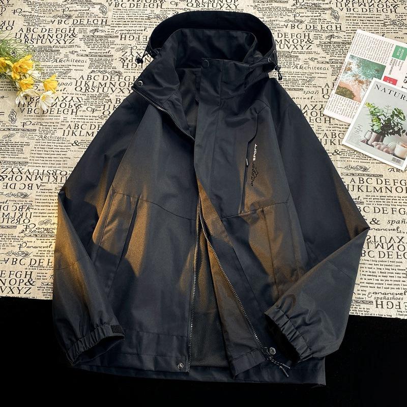 

Spring and autumn new men s Korean version of contrasting hooded jacket trendy couple stylish jacket 4XL