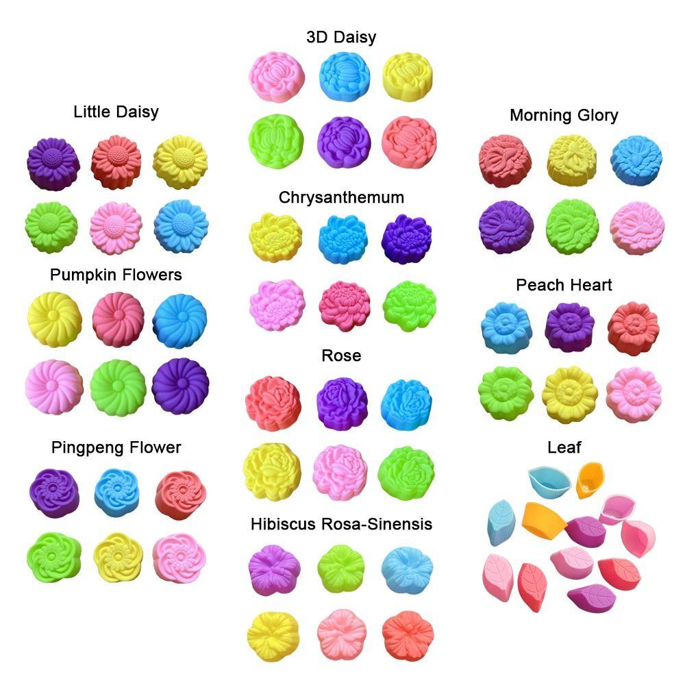 New 6pcs/set Silicone Cake Mold Multi Style Reusable Cake Cup Pudding Mold Handmade Heat Resistant Ice Mould Kicthen