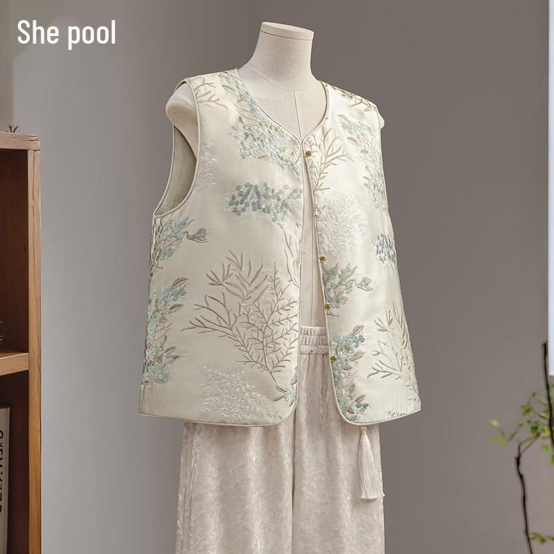 Women s New Chinese Style Jacquard Embroidered Vest L