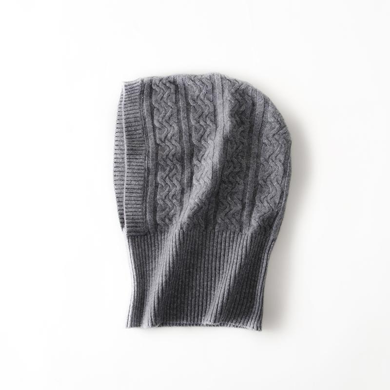 Unisex 100%Wool Knitted Balaclava Winter Ear Face Neck Protect One-Piece Scarf Hat Soft Warm Hooded Beanies Twist False Collar