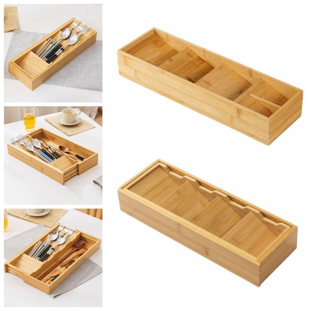 Space Saving Utensil Storage Box 6 Compartments Cutlery Drawer Organizer  Kitchen Utensil