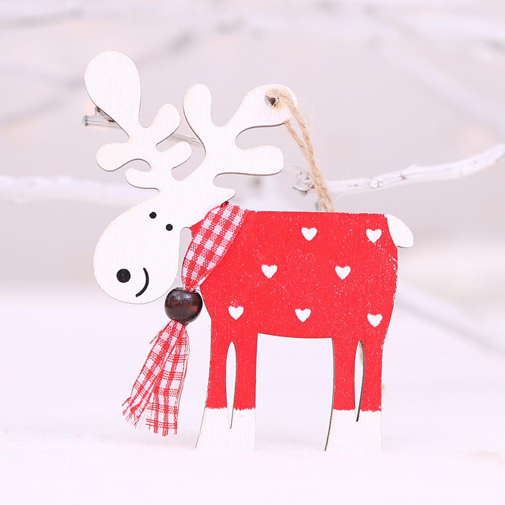 Wooden Joyful Christmas Reindeer Ornaments Playful Colorful Decorations For Celebrations Festive