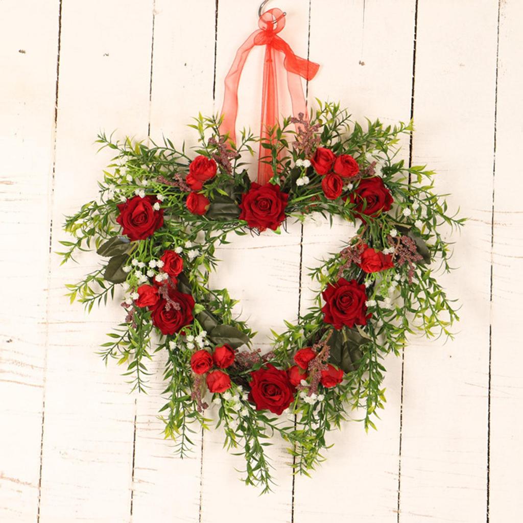 Valentines Day Wreath Decor Decorative Garland Home Decor Valentine's Day Front Door Wreath For Porch Cabinet Home Indoor