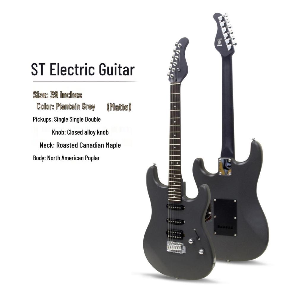 Entry-Level Rock Electric Guitar with Solid Wood & Carbonized Neck