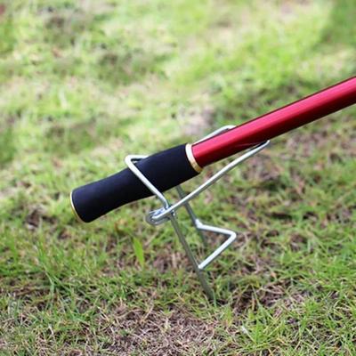 Adjustable Fishing Rod Pole Stand Durable Metal Fishing Support Fishing Rod Rest Insert Ground Sea Pole Support Storage Rack
