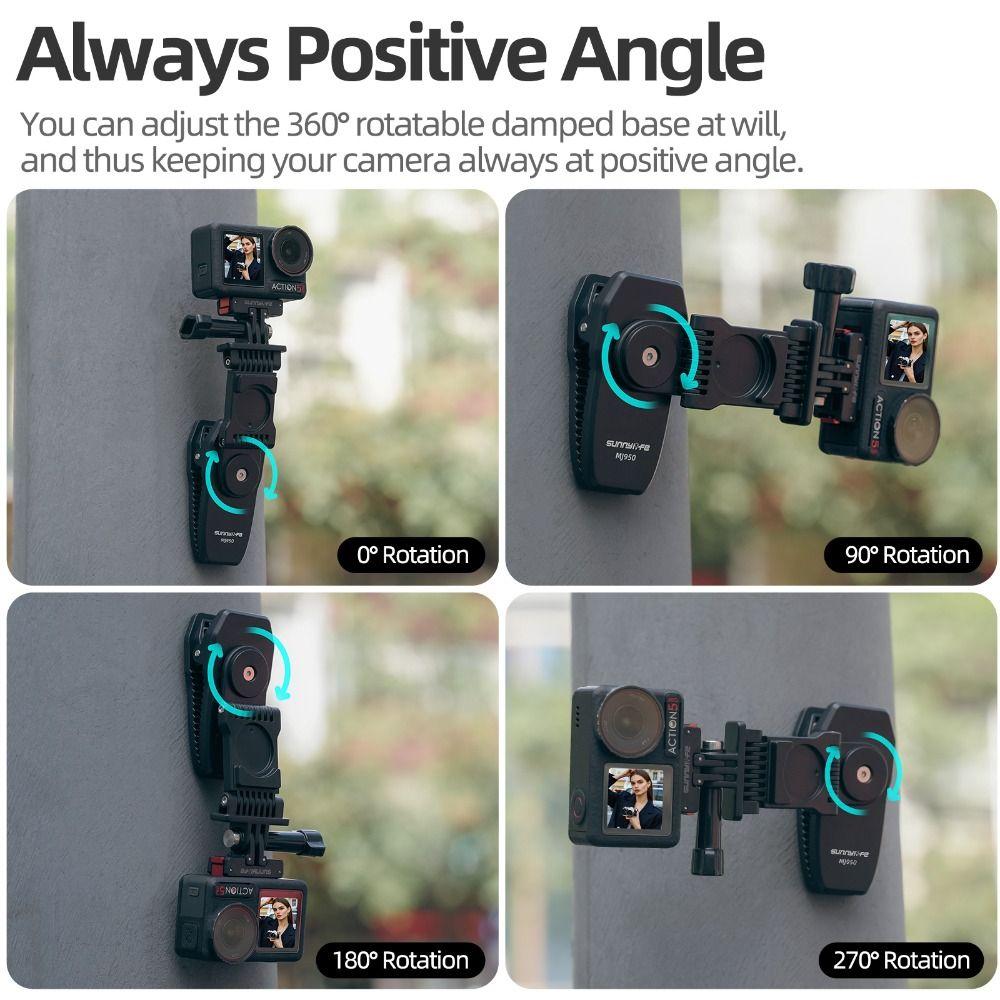 Magnetic Backpack Clip Clamp for DJI Action 5/4/Pocket3/Insta360 Action Camera Accessories