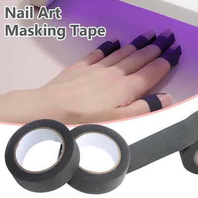 Black Nail Art Masking Tape, Light Blocking Film for Gel Curing UV Protecton Finger Tapes Manicure Tools