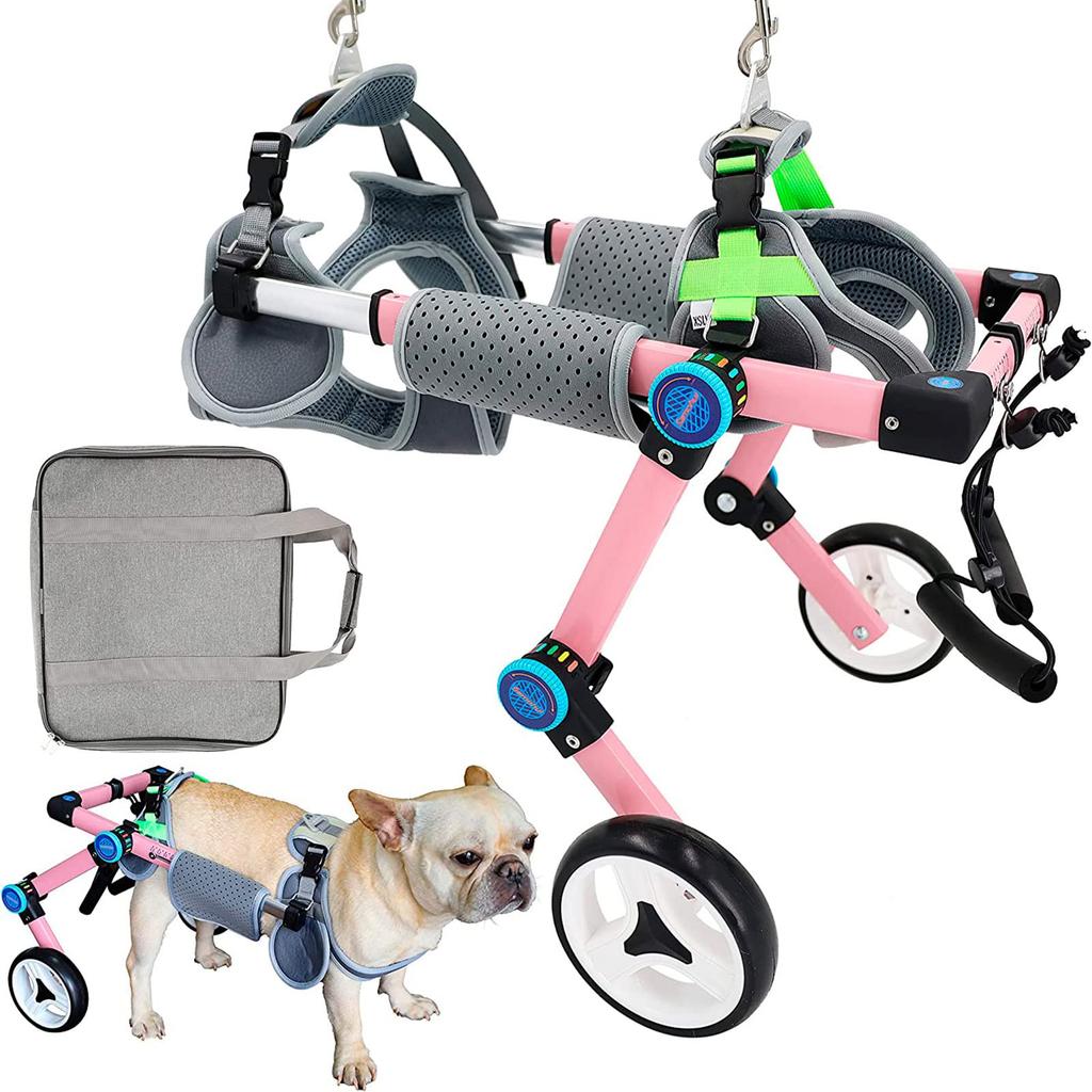 Weighs Only Minimal Burden On Pets Foldable Dog Wheelchair for Elderly Suitable for Rehabilitation Auxiliary Dog Care for Disabled Dog Walking Pet