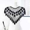 Beaded Sequins Sew on Collar Patches for Wedding Dress Evening Gown Embroidered Beads Sequins Sew on Patches Applique