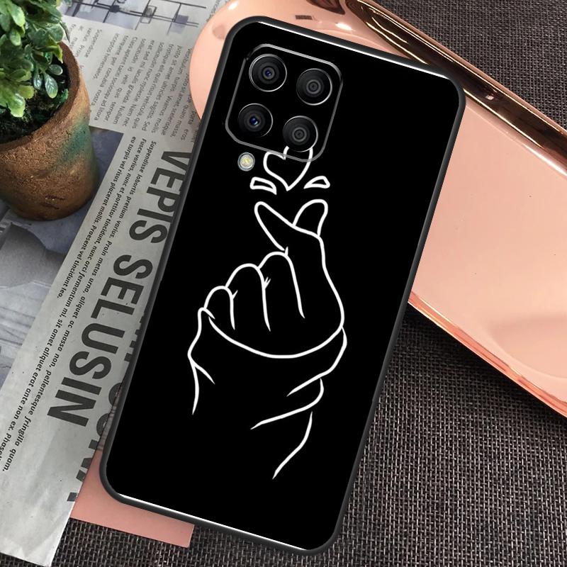 Korean Finger Heart Love Case For Samsung Galaxy M32 M31 M12 M52 M13 M33 M53 M11 M51 M15 M55 M14 M34 M54 M20 M30s