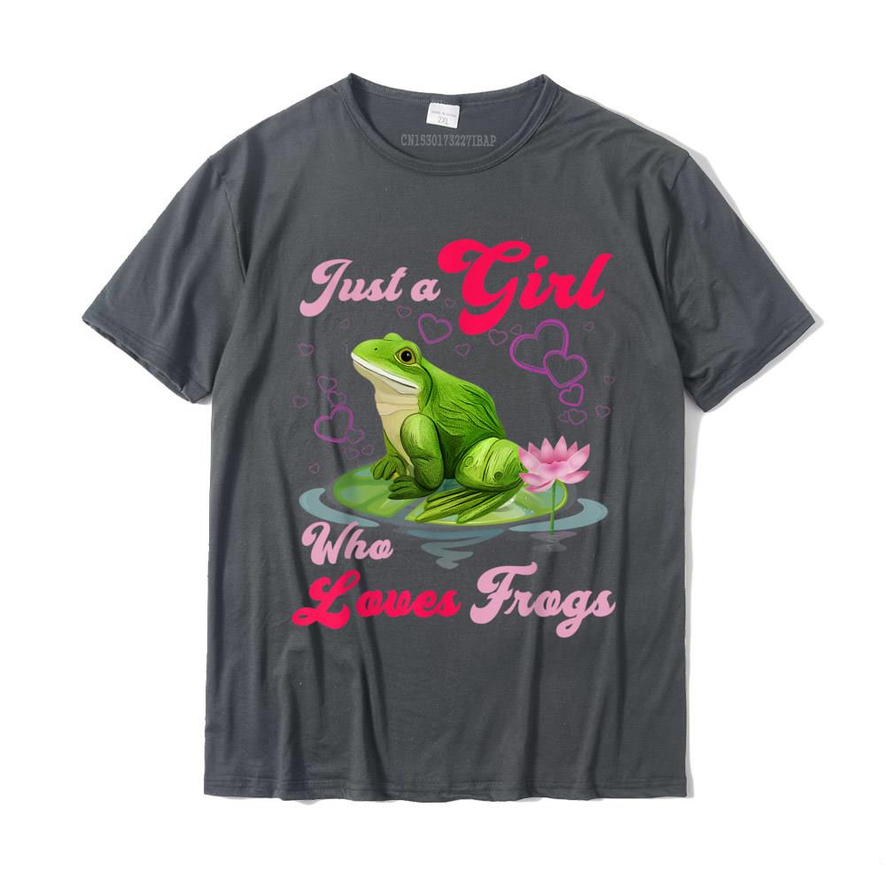 Cute And Funny Just A Girl Who Loves Frogs Women And Moms TShirt Casual T Shirts For Unisex Cotton Tops Tees Custom Company