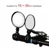 2PCS Bicycle Plastic Rearview Mirror 360 Degree Adjustable Rotatable Universal Cycling Handle Rearview Safety Lens for MTB Bike