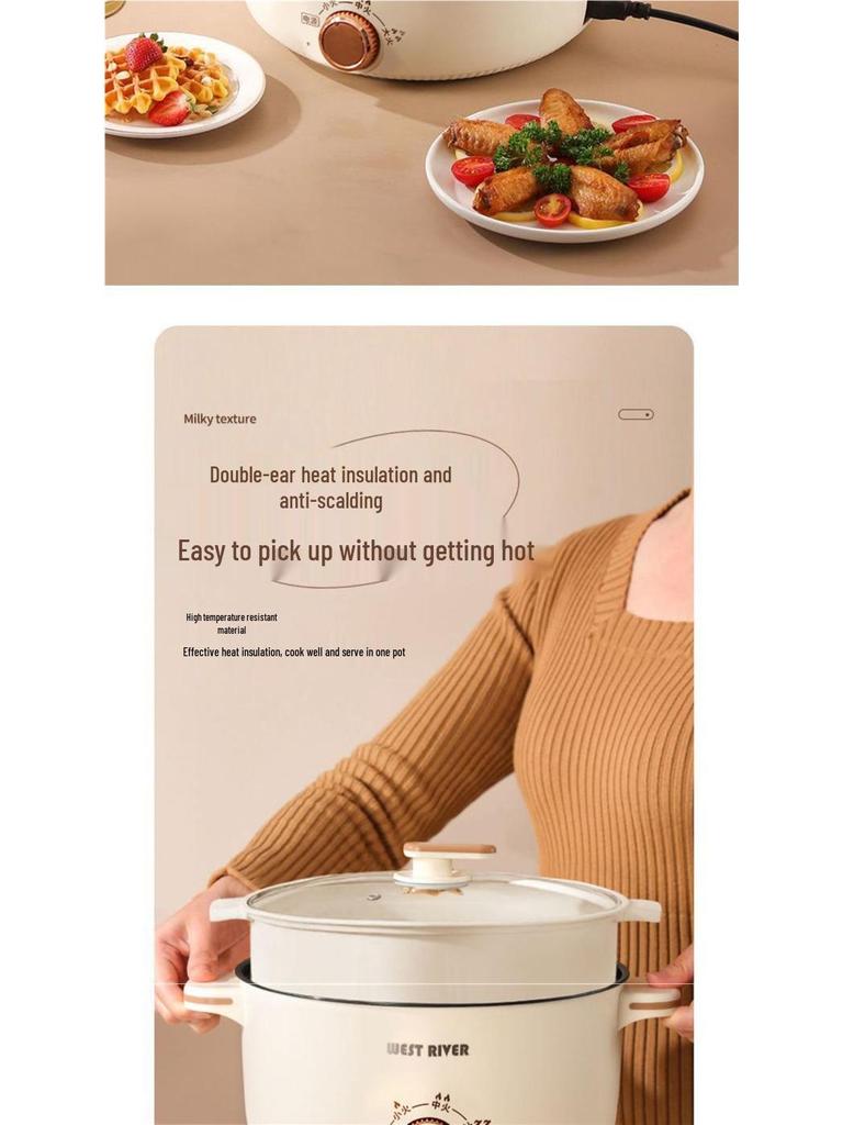 Multifunctional Electric Cooking Pot: Non-stick Frying, Stir-frying, Steaming, Boiling & Rice Cooking All-in-One