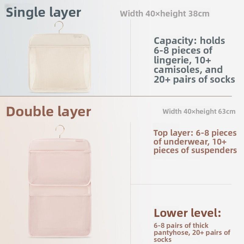 Hängende Aufbewahrungstasche für Socken Unterwäsche BH Schrankorganizer Multifunktionale Netzfächer Schlafzimmer Kleiderschrank Platzsparend Halter
