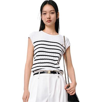 Peacebird Women's Striped Sleeveless Knit Top