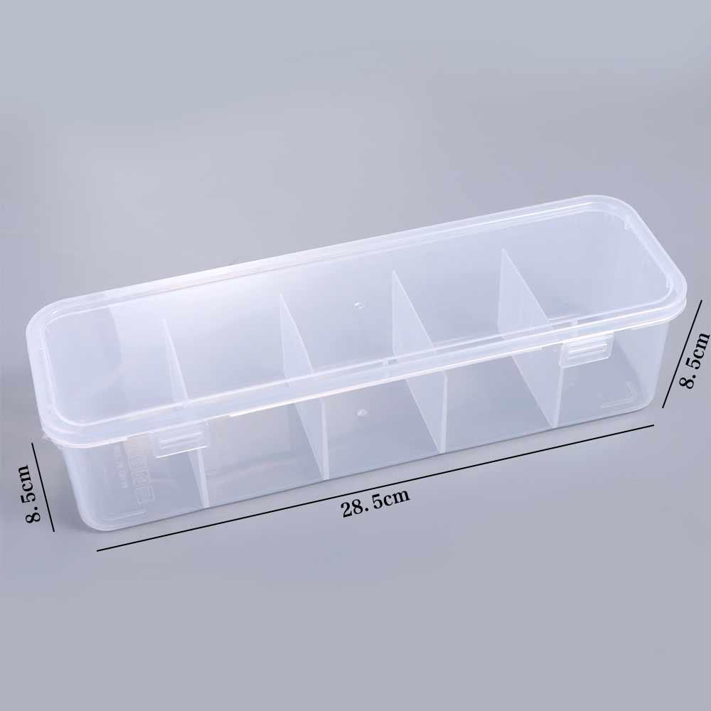 Dustproof Desktop Organizer Transparent Cable Container 5 Grids Data Cable Storage Box  Mouse line