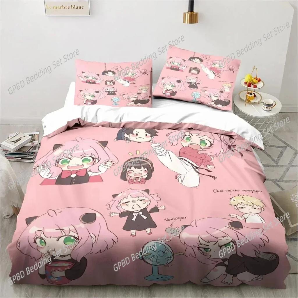 Comforter 3D Printing Spy Family Anya Anime Bedding Set 3D Printed Suitable For Bedroom Kids Home Textile