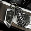 Kohlefaser-Textur Autoschlüsselanhänger Ring Auto Schlüsselanhänger Für Astra Insignia Vivaro Corsa Mokka Zafira Vectra OPC Vauxhall