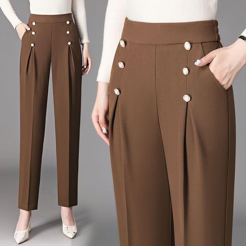 

Harem Women s High-Waist Slimming Pants - 2026 Spring Summer Thin Plus Size Casual Trousers L (100-115 jin)