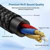 Headphone Splitter, Premium Gold Plated 3.5mm Aux Cable Y Audio Splitter, Nylon Braided Stereo Dual Headphone Jack Cord 1 in 2 Way Out Headset