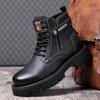 Martin boots men's autumn and winter new velvet warm high-top casual thick-soled tooling trend versatile cotton boots men