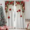 2 Stück Weihnachtsdekoration Stechpalmen Vorhänge   Lichtfilternde Dekoration   Polyester   Weihnachtsfeiertag Fenster   Haus Wohnzimmer Schlafzimmer   Stangentasche