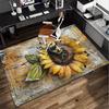 Bumblebee And Sunflower Office Rug Chair Mat, Entryway Carpet, Suitable for Front Door, Bedroom, Living Room, Desk, Holiday Gift