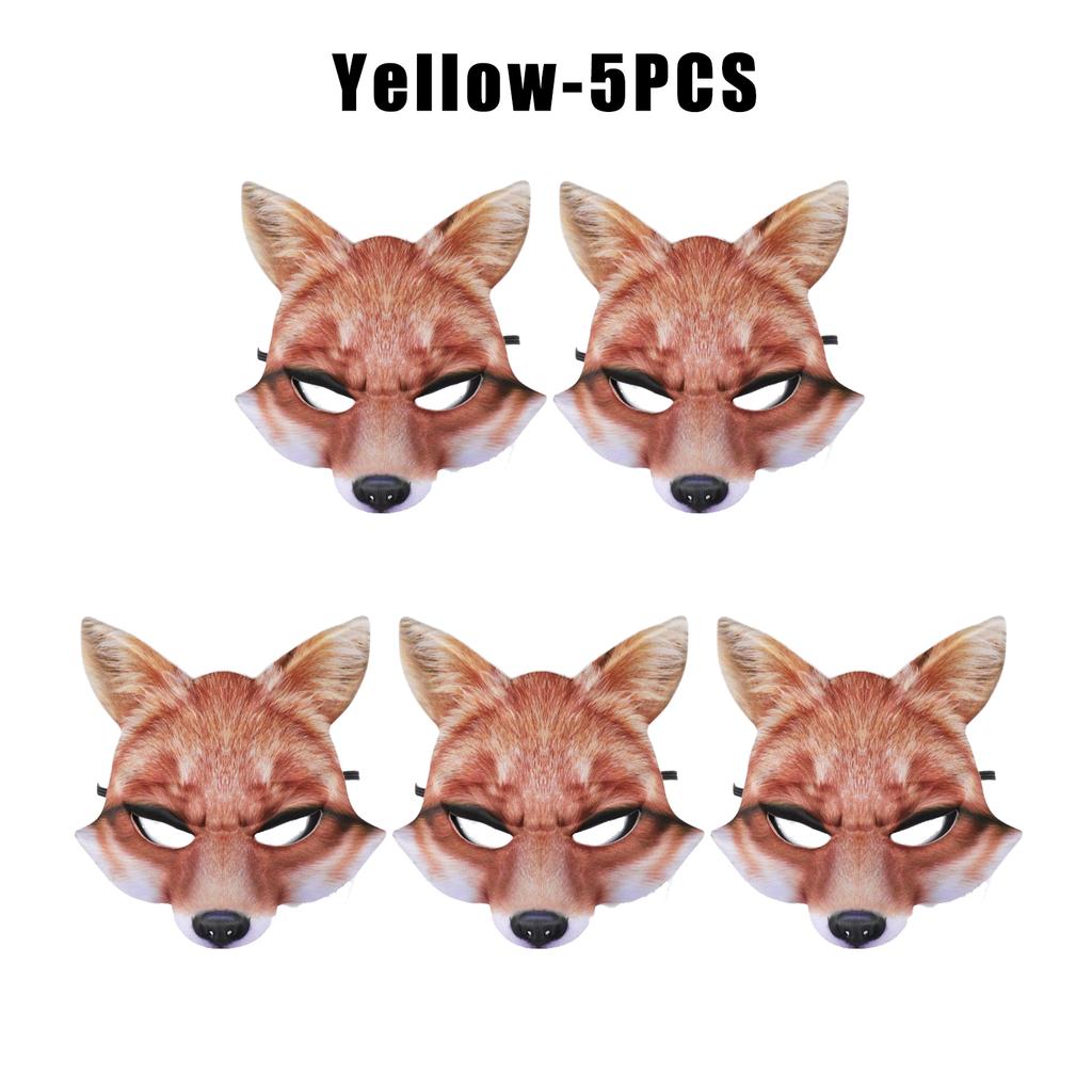 Breathable EVA Fox Half Mask Halloween Animal Cosplay Prop White Fur Effect Party Masquerade Lightweight Face Cover