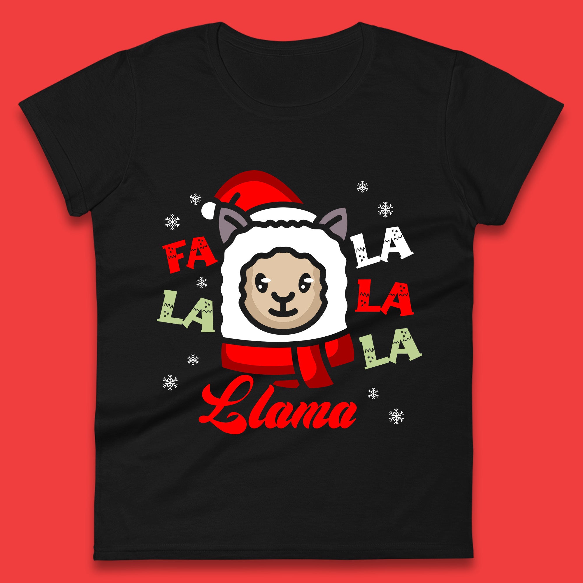 Fa La La La Llama Christmas Womens T Shirt Mens Tops Tees Unisex S