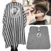 Hair Dyeing Haircut Cloth Hairdressing Apron Styling Barber Beauty Salon Accessory ToolBlack White Stripe