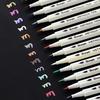 15Colors Metallic Marker Pen Art Marker Soft Brush Pen