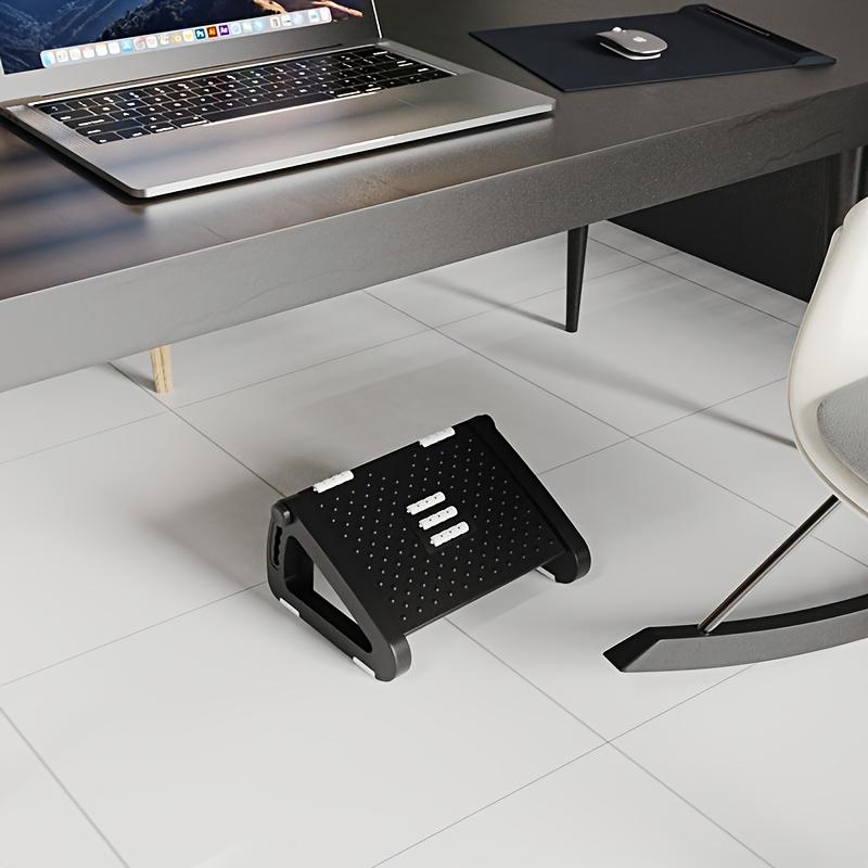 Footrest Stool with Adjustable Height - Durable Plastic Office & Home Footrest with Non-Slip Base, 5 Adjustable Rollers